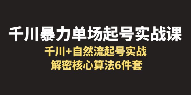 （6317期）千川暴力单场·起号实战课：千川+自然流起号实战， 解密核心算法6件套