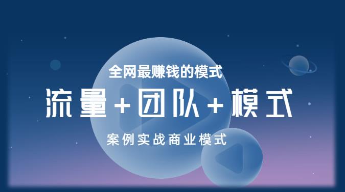 王冲老师《流量+团队+模式》商业模式实战课，全网最赚钱的模式